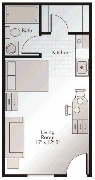 Silvertree at Little Turtle Apartments studio floor plan image - Westerville, OH